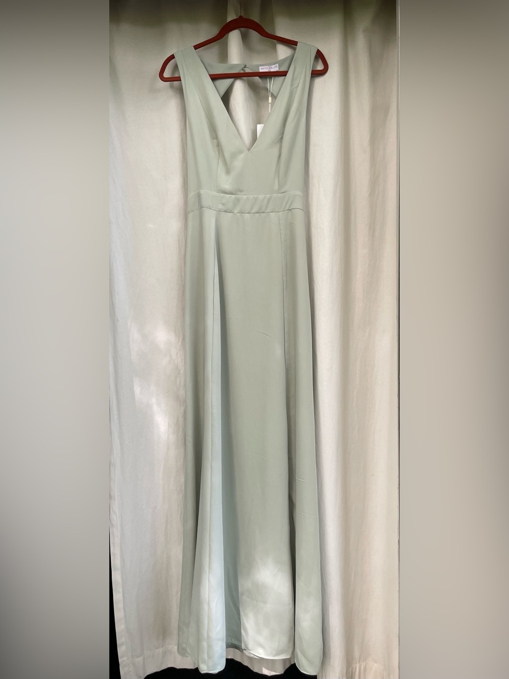 Sage Green V-Neck Maxi Dress